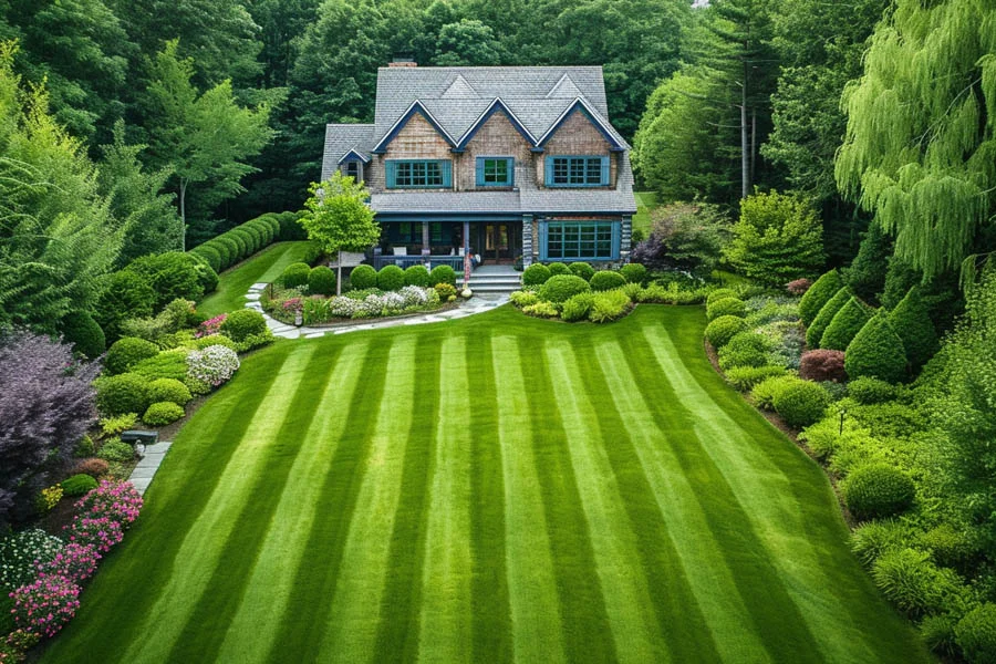 green electric lawn mower