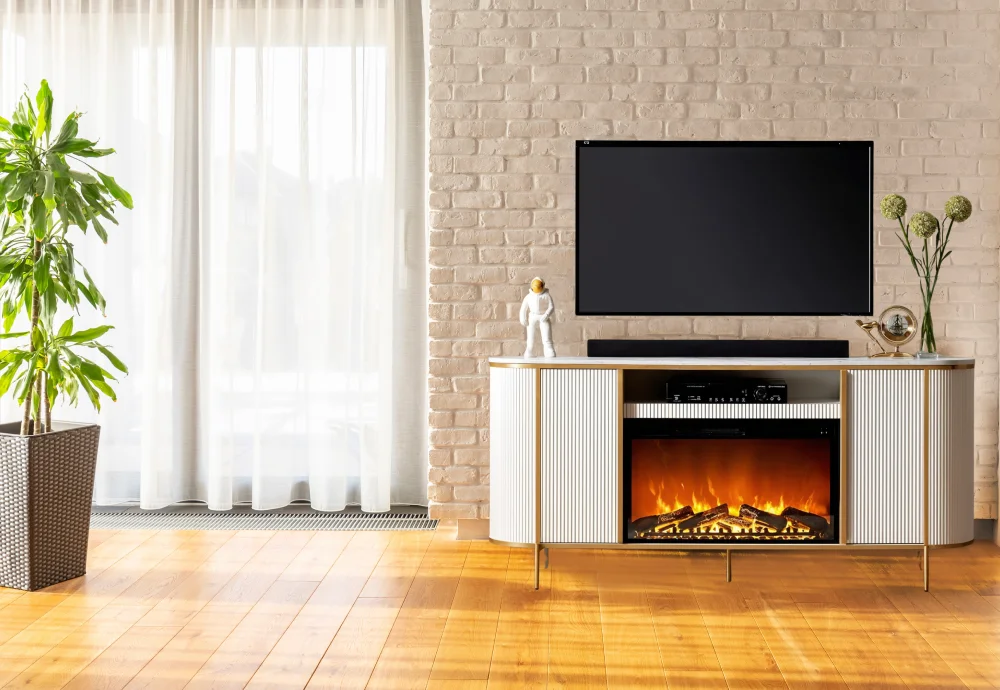 tv stand with electric fireplace insert
